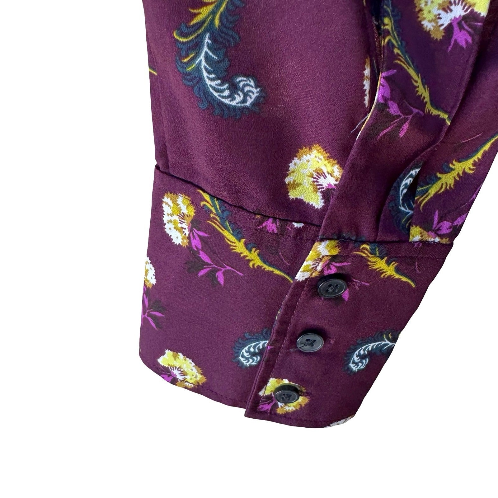 Banana Republic Dark Floral Preppy Mod Whimsigoth Pleated Shirt Dress Plum 10