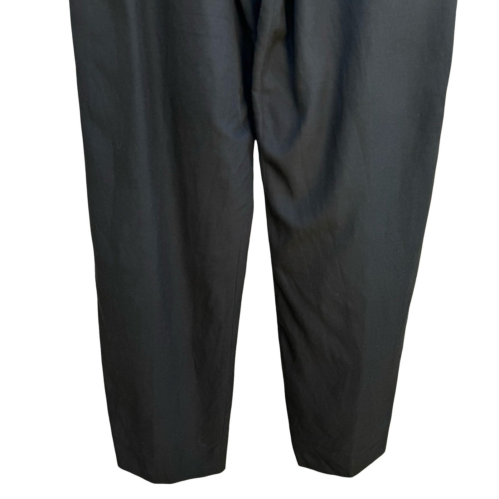Anne Klein II Vintage Black High Waist Back Zip Silk Cotton Pleated Trousers 4P