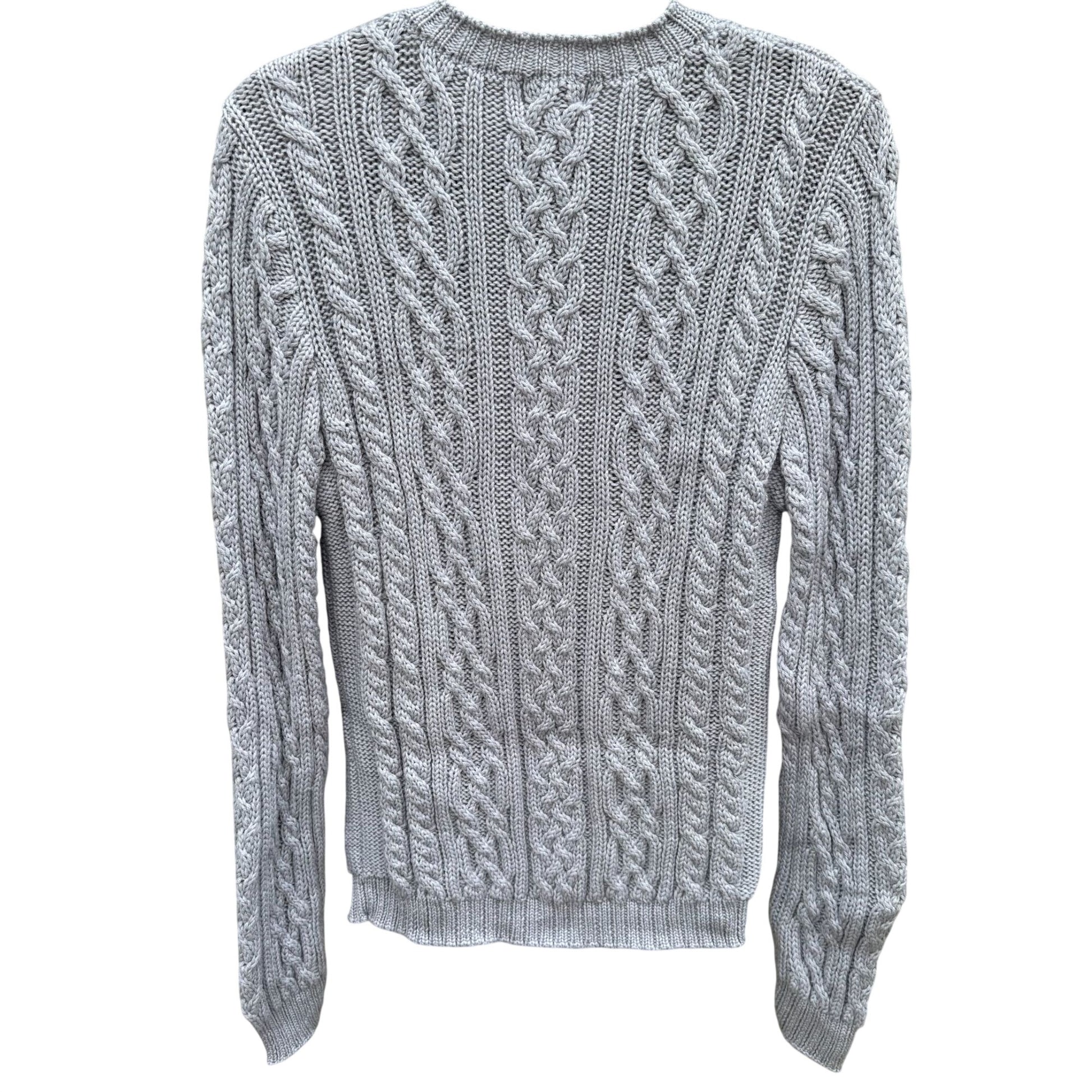 Willi Smith Collection Vintage 90s Womens Gray Cable Knit Merino Wool Sweater L