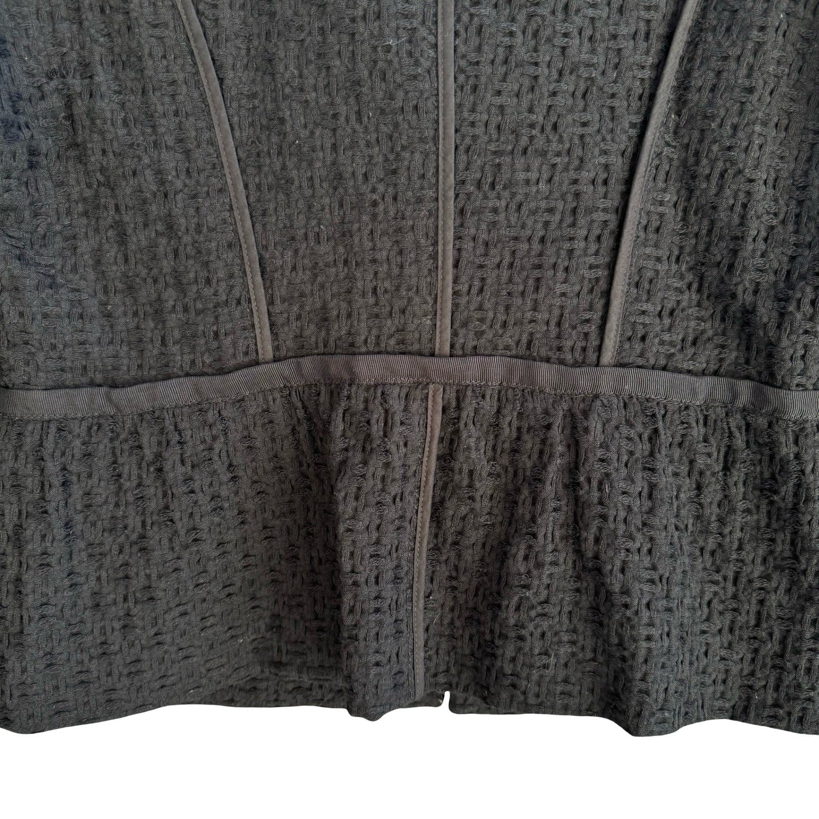 Ann Taylor LOFT Tailored Wool Blend Ruffle Front Peplum Blazer Jacket Black 6