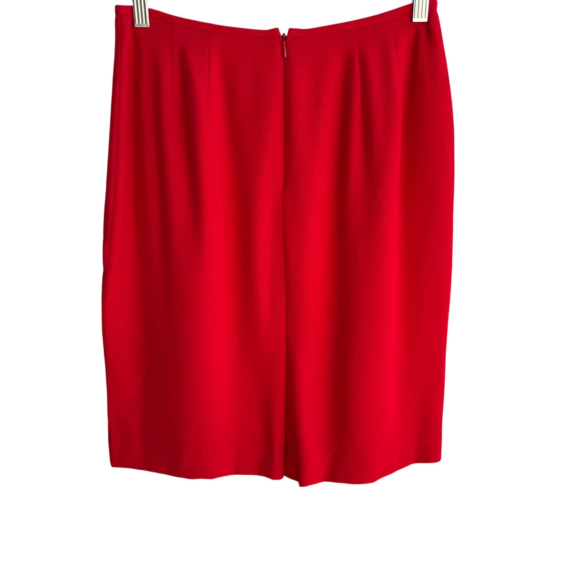 Sassco Vintage Womens Red Back Zipper Closure Dressy Lined Mini Pencil Skirt 10