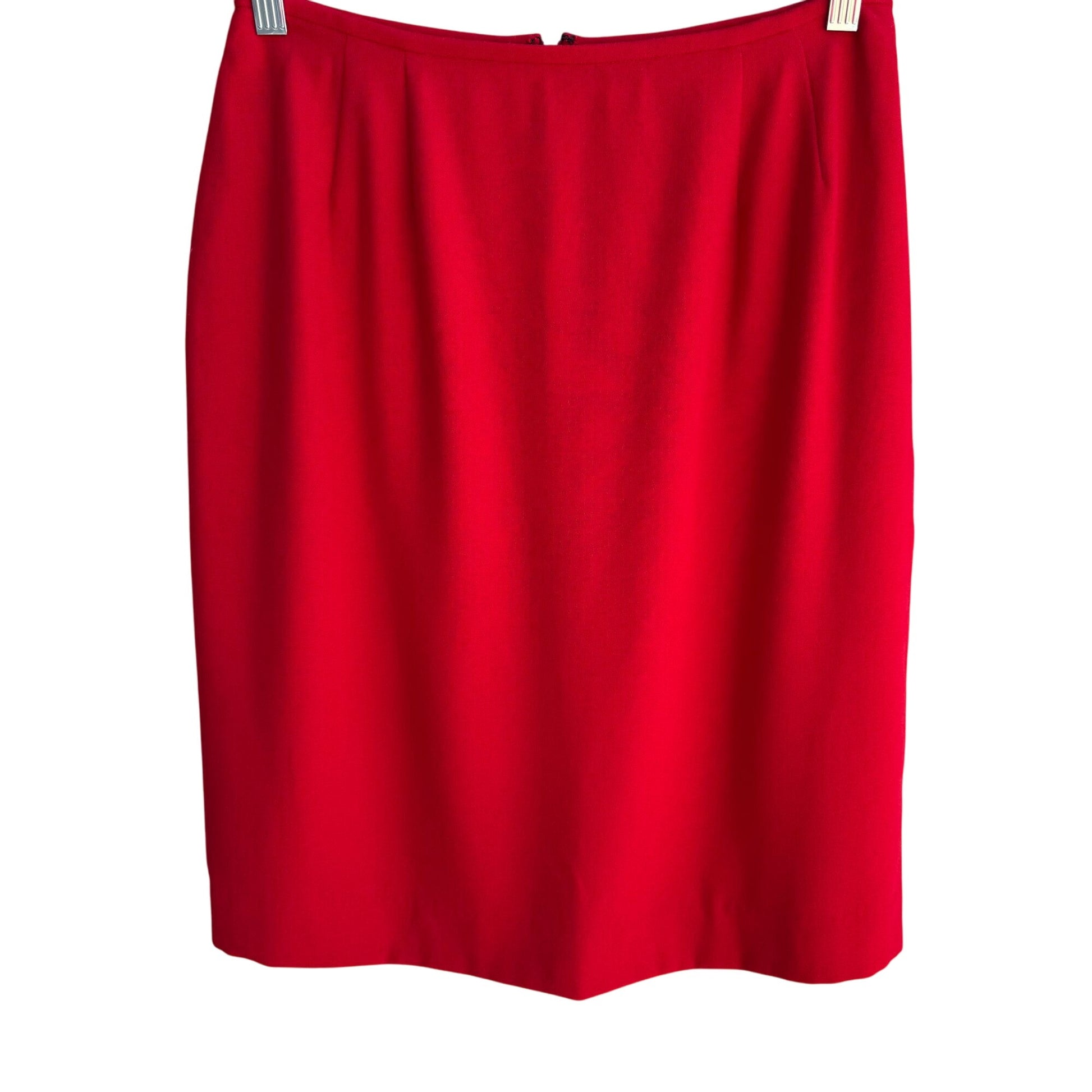 Sassco Vintage Womens Red Back Zipper Closure Dressy Lined Mini Pencil Skirt 10