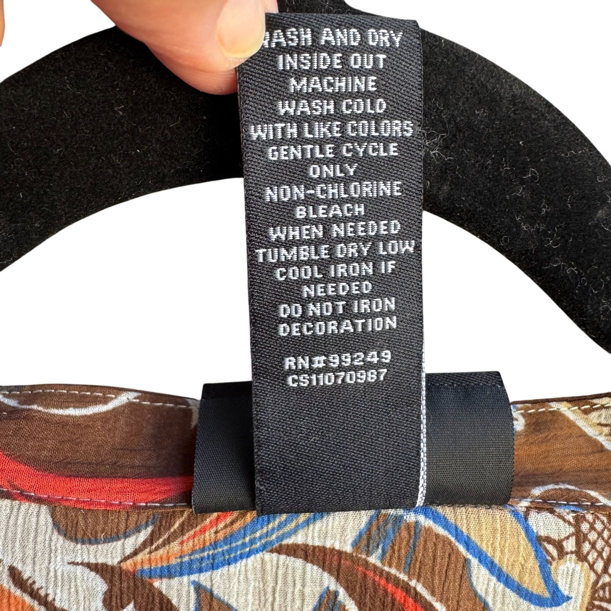 Maggie Barnes Womens Beaded Paisley Boho Flowy Brown Semi Sheer Tunic Blouse 3X