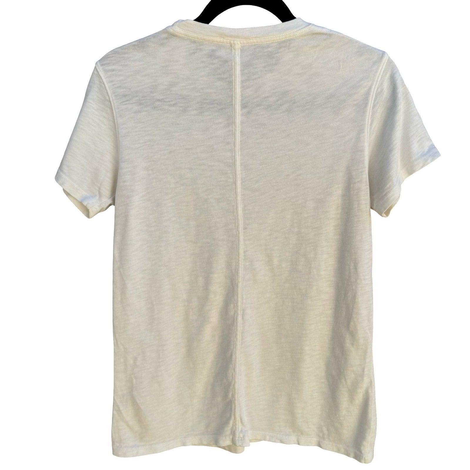 American Giant USA Supima Cotton Sustainable Slub Crew Neck Shirt White Womens S