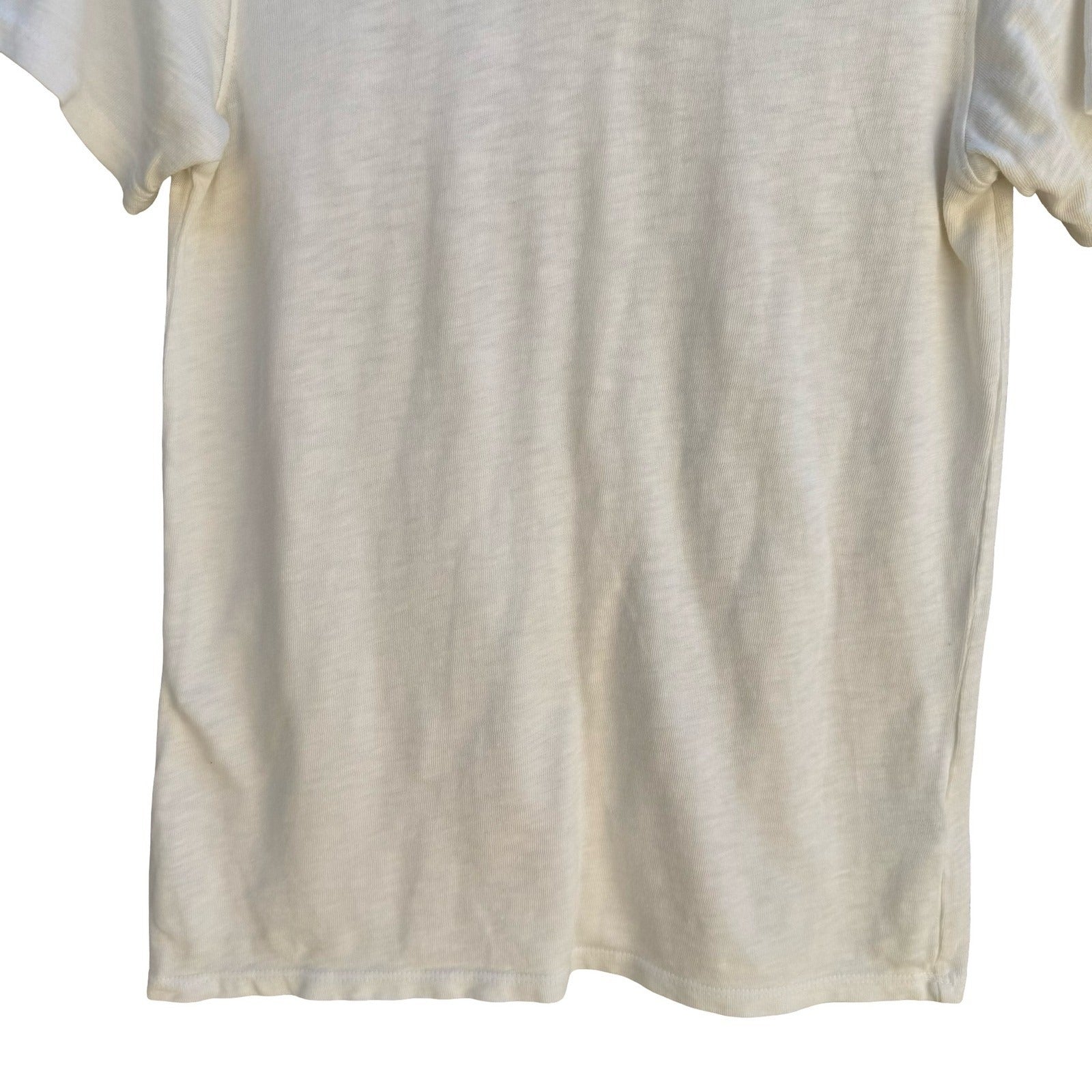 American Giant USA Supima Cotton Sustainable Slub Crew Neck Shirt White Womens S