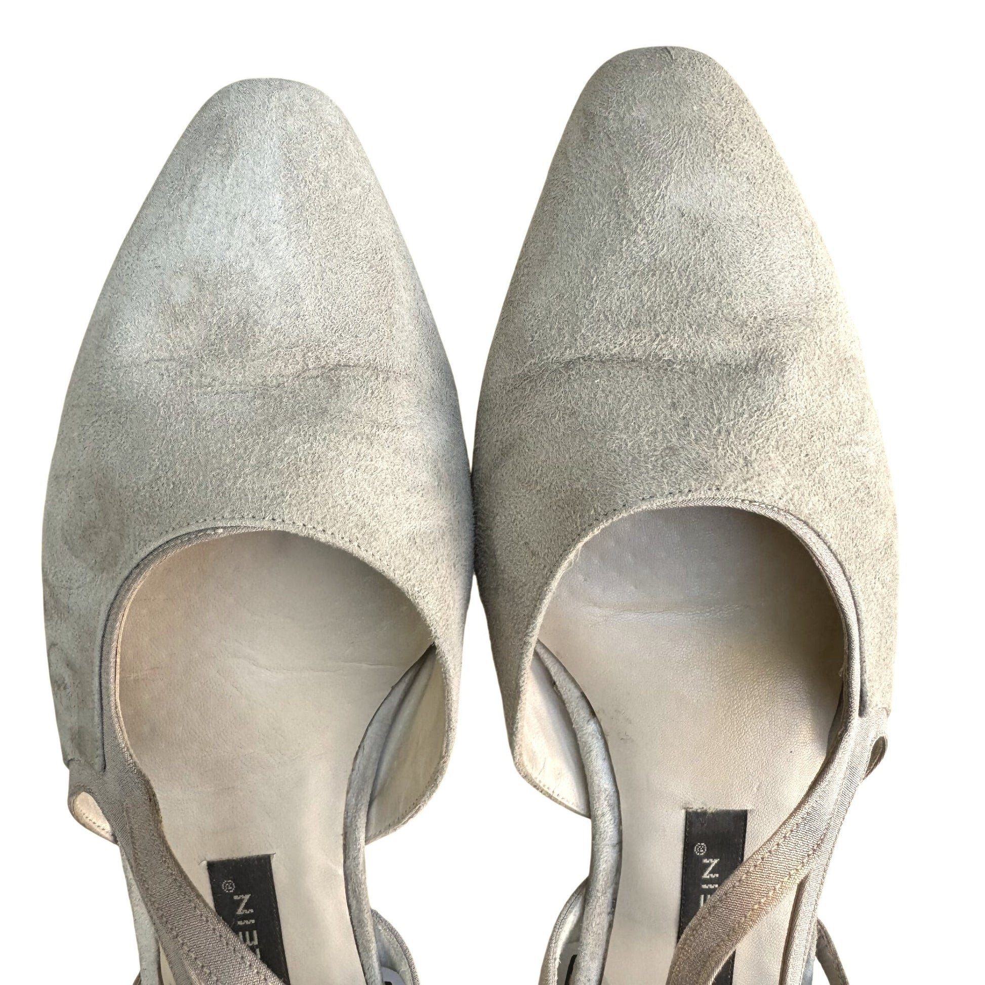 Anne Klein Womens Stone Suede Leather Slingback Round Toe Flats With Box 11B