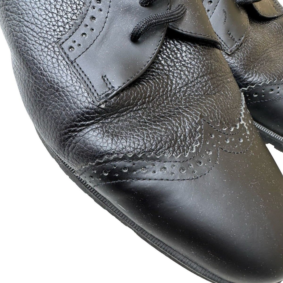 Salvatore Ferragamo Wingtip Brogue Oxford Italian Luxury Leather Black Womens 11