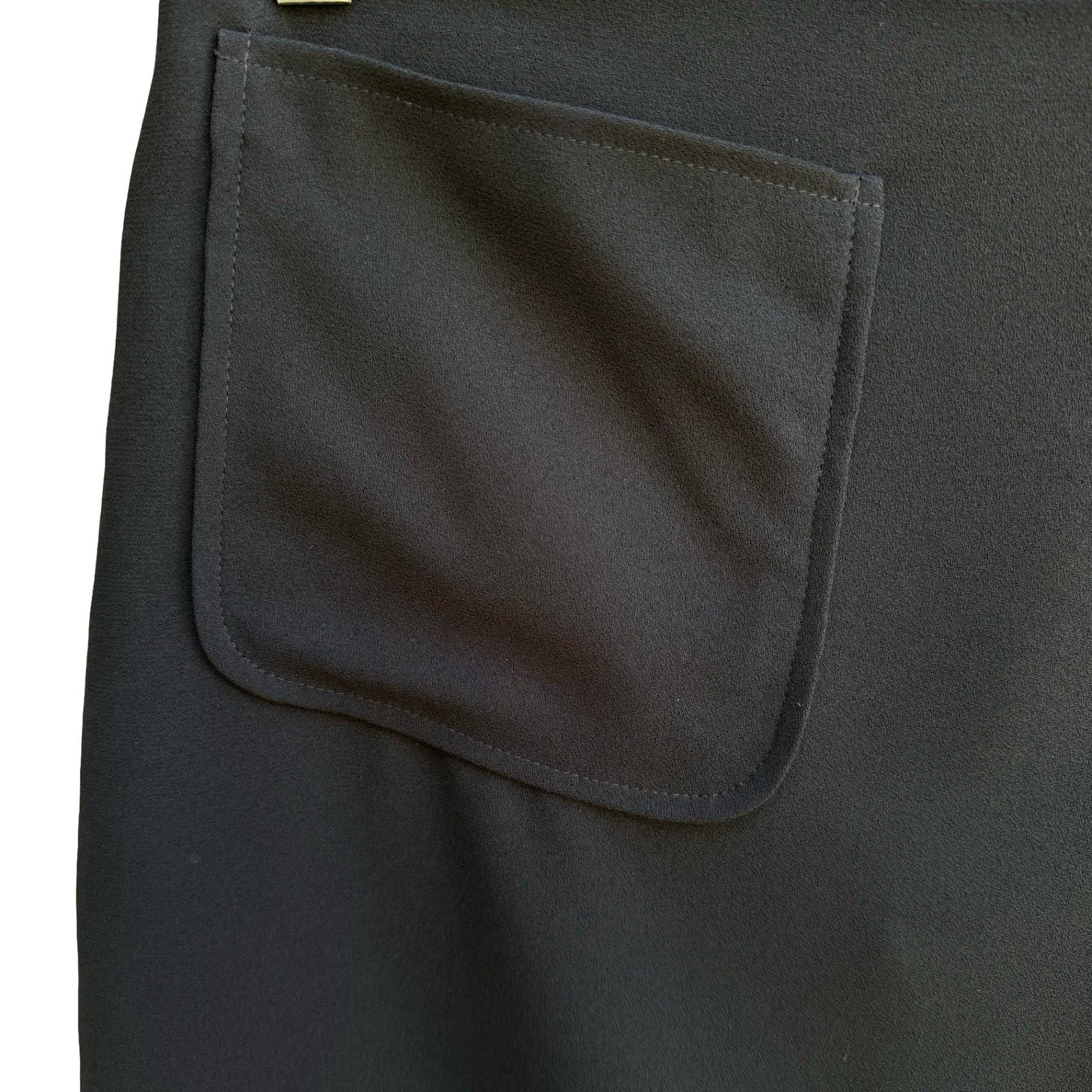 Item Vintage Y2K 90s Black Goth Micro Mini Skirt Patch Pockets Minimalist M