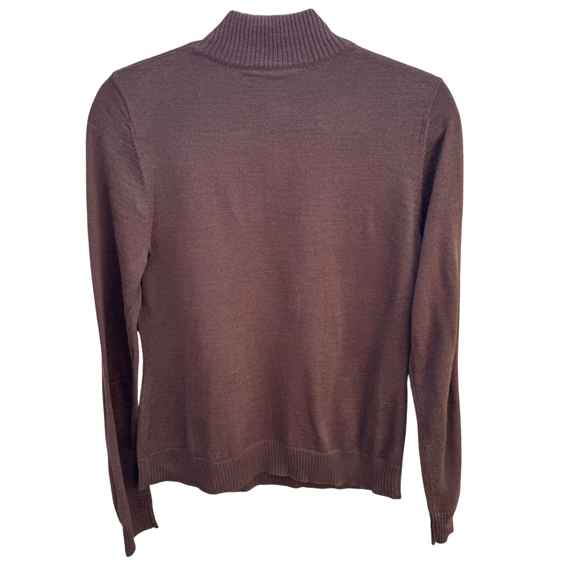 Randolph Duke The Look Brown Ribbed Turtleneck Knit Sweater Wool Blend Lagenlook