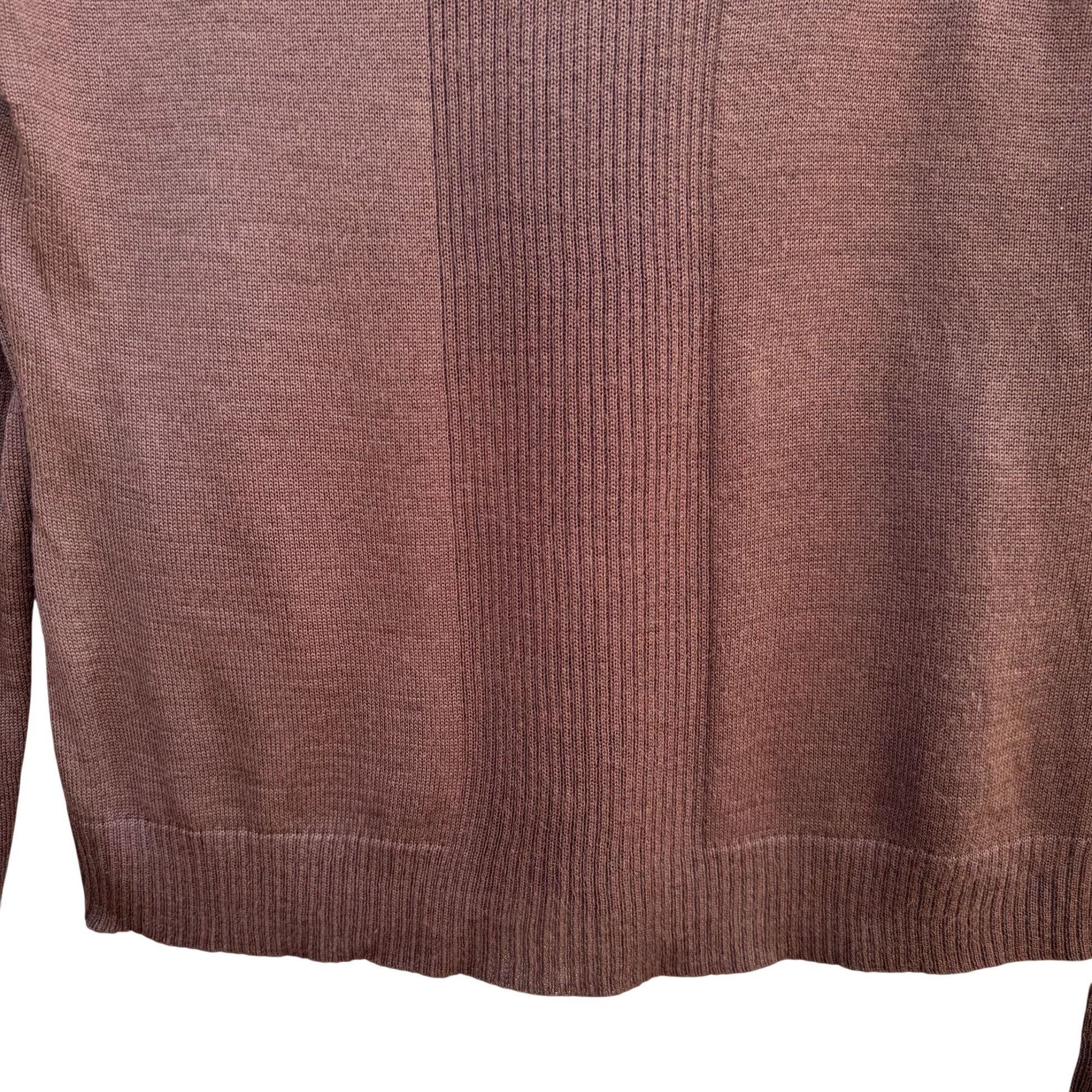 Randolph Duke The Look Brown Ribbed Turtleneck Knit Sweater Wool Blend Lagenlook