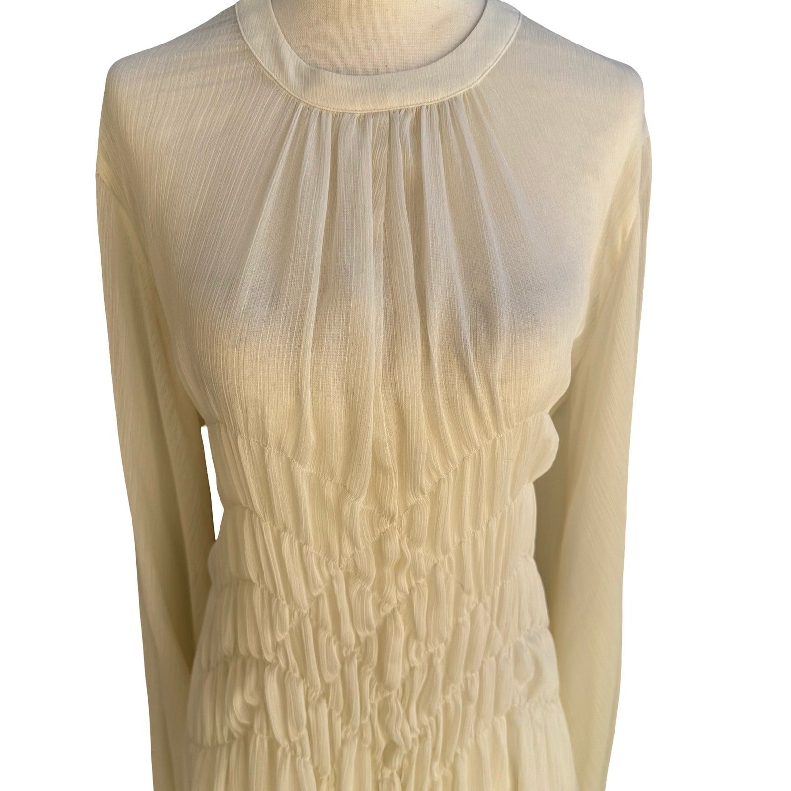 ASOS Edition Ethereal Flowy Boho Plisse Smocked Waist Maxi Dress Romantic 4