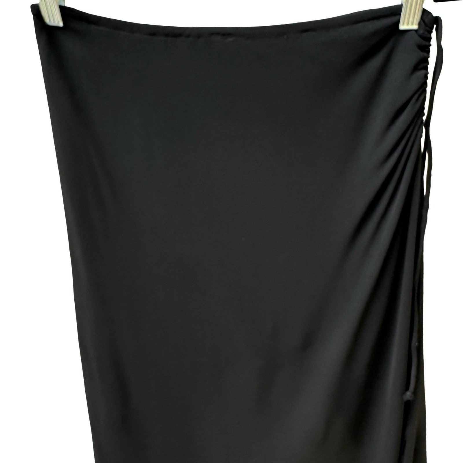 Cynthia Steffe Vintage 90s Minimalist Ruched Side Tie Midi Skirt Asymmetrical S