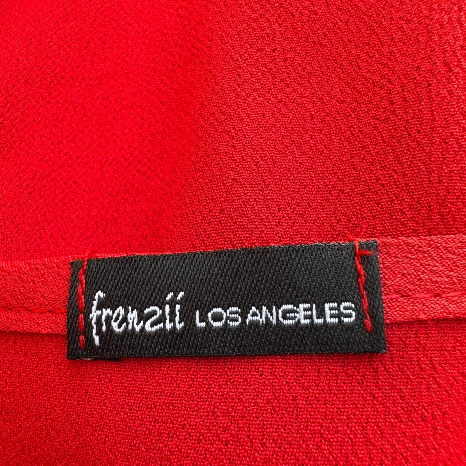 Frenzii Romantic Boho Flowy Feminine Chic Red Split Sleeve Smocked Waist Blouse
