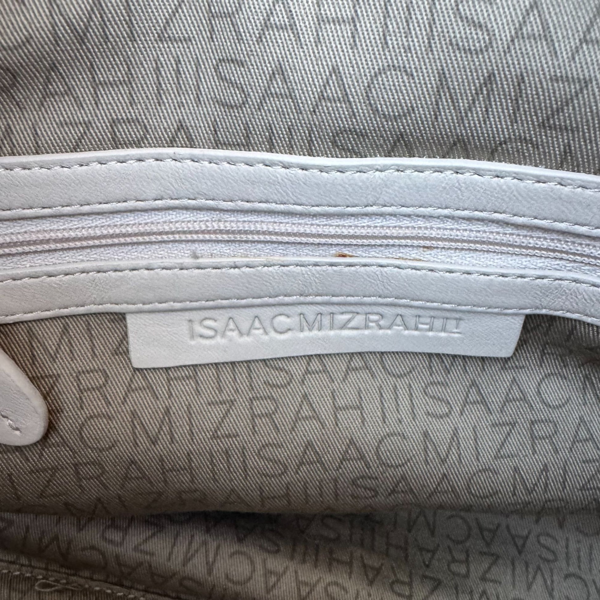 Isaac Mizrahi Quilted Leather Shoulder Bag Tassel Gold Chain Straps Ivory Beige