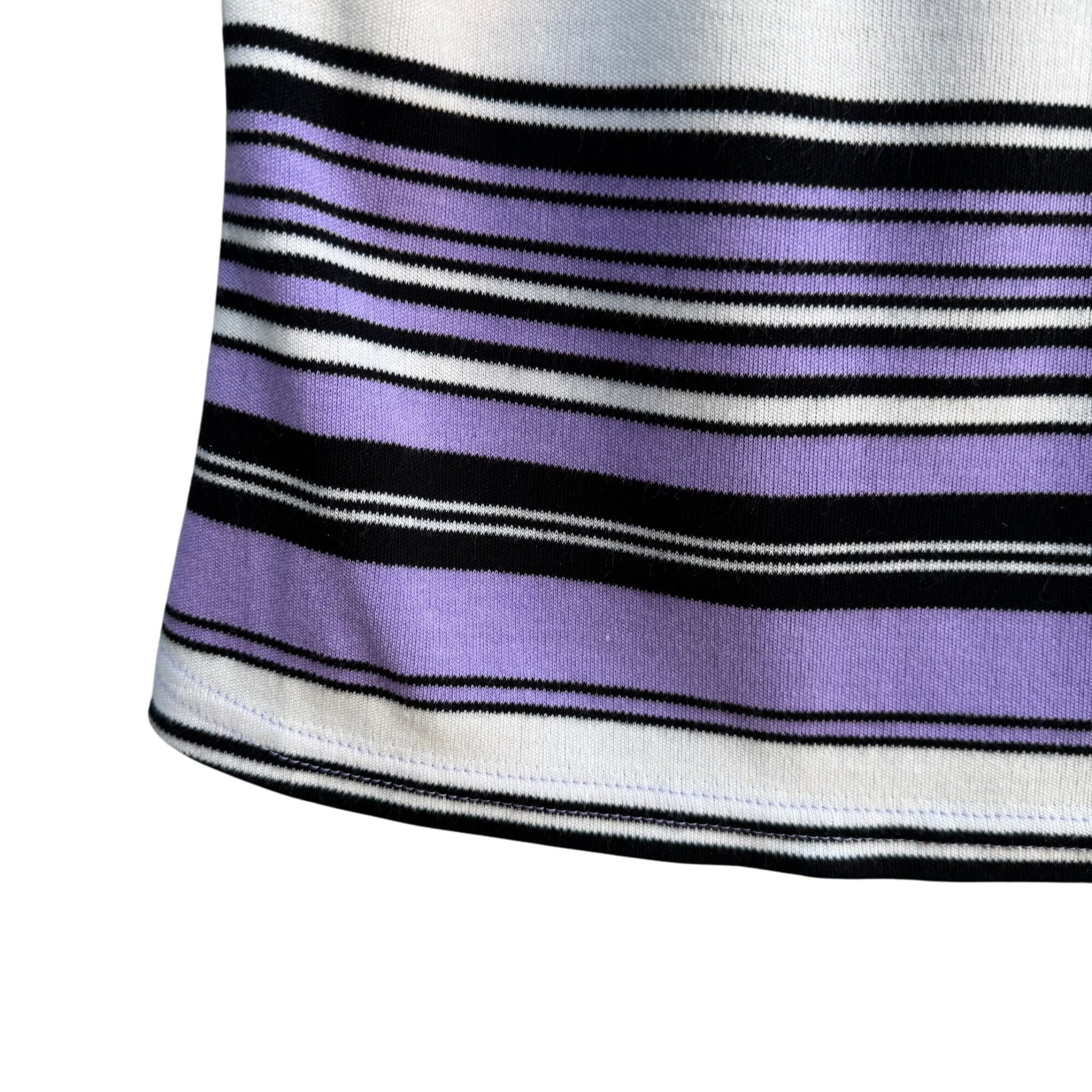 Lady Dorby Womens Plus Size 24W Knit Sleeveless Purple Black Striped Blouse Top