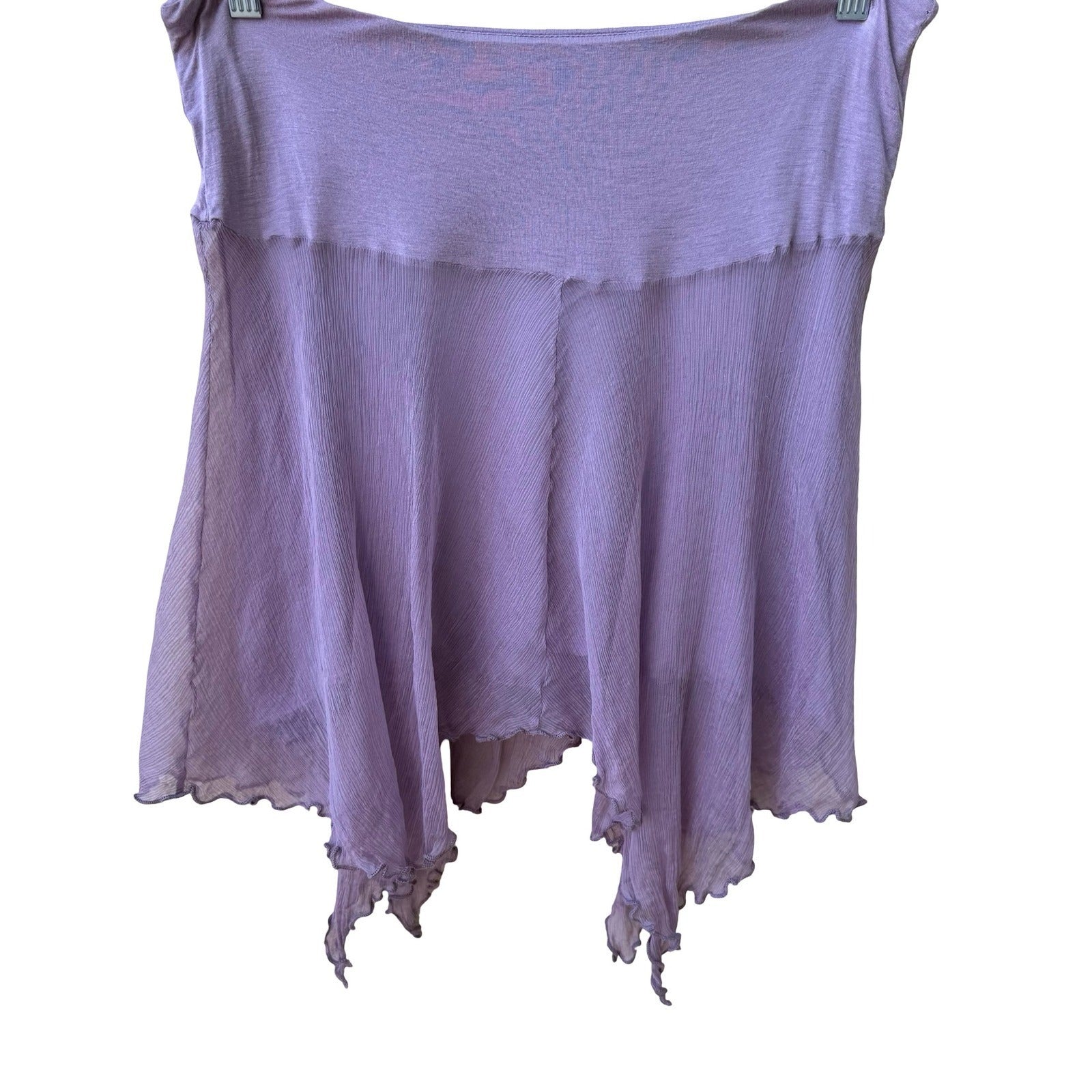 Hale Bob Lavender Silk Blend Ethereal Fairycore Chiffon Handkerchief Hem Skirt S