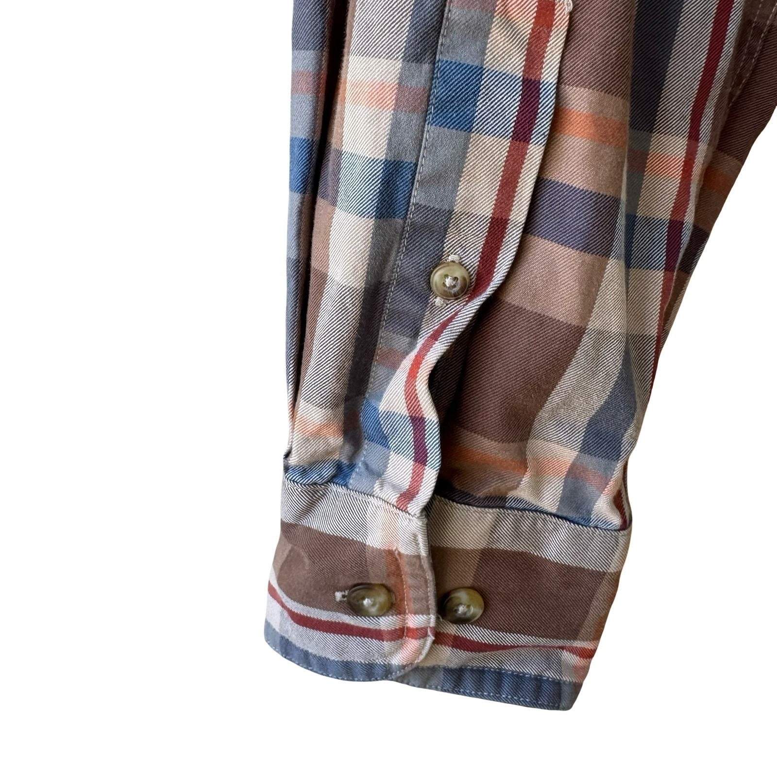 Clearwater Outfitters Plaid Gorpcore Outdoor Cabin Shirt Brown Cotton Twill M