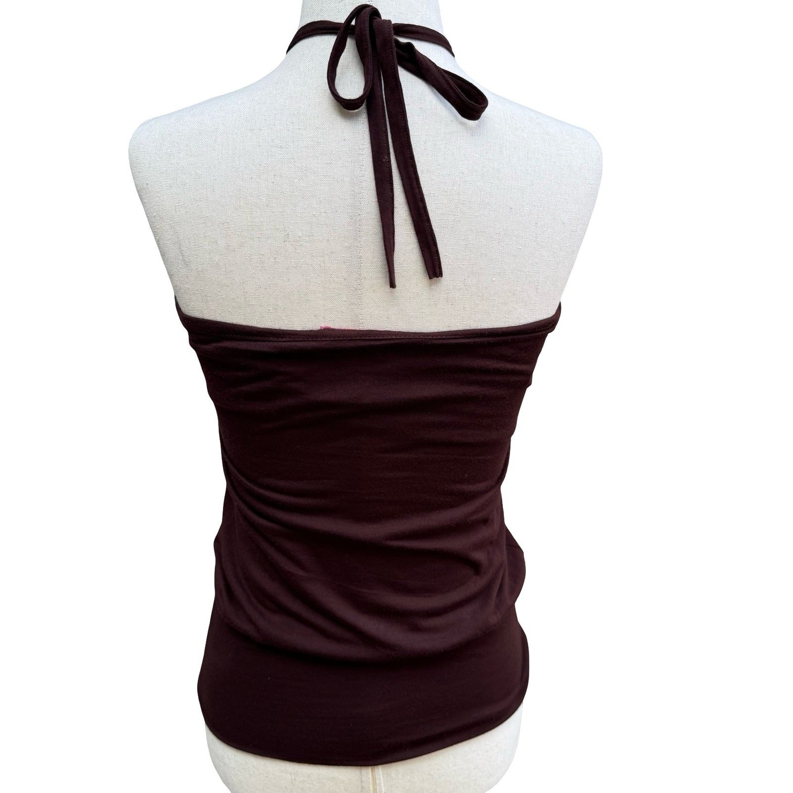 Harveys Y2K Coquette Fairycore Boho Halter Tube Top Oversized 3D Flower Brown S