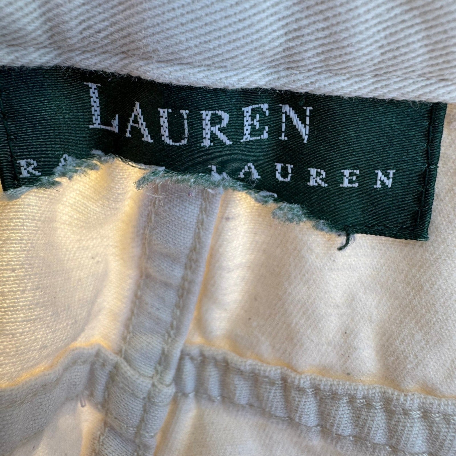 Lauren Ralph Lauren Vintage 90s High Waisted Tapered Mom Jeans Cream Womens
