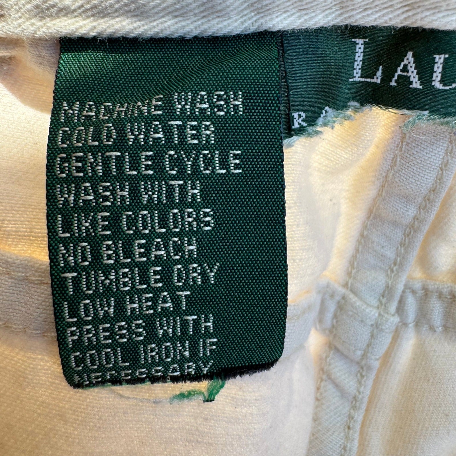 Lauren Ralph Lauren Vintage 90s High Waisted Tapered Mom Jeans Cream Womens