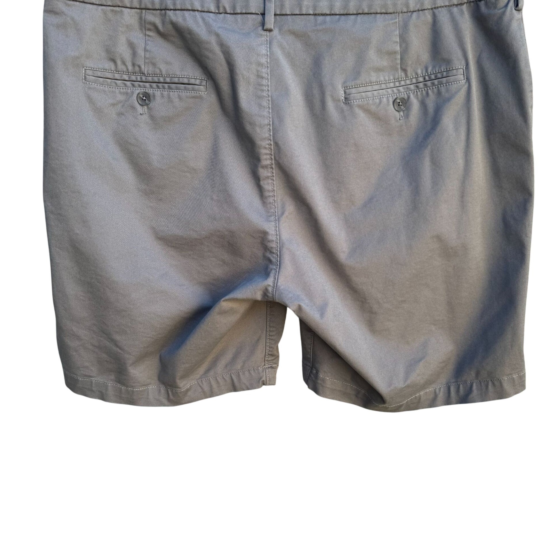 Express Mens Gray Slim Fit Flat Front Preppy Casual Stretch Chino Short 38x8