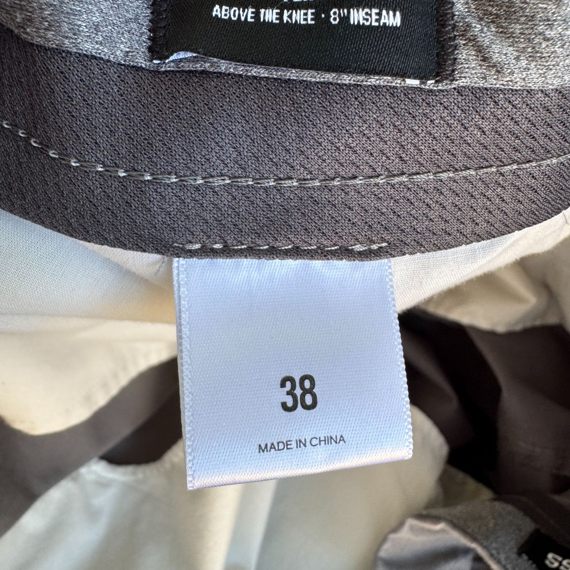 Express Mens Gray Slim Fit Flat Front Preppy Casual Stretch Chino Short 38x8