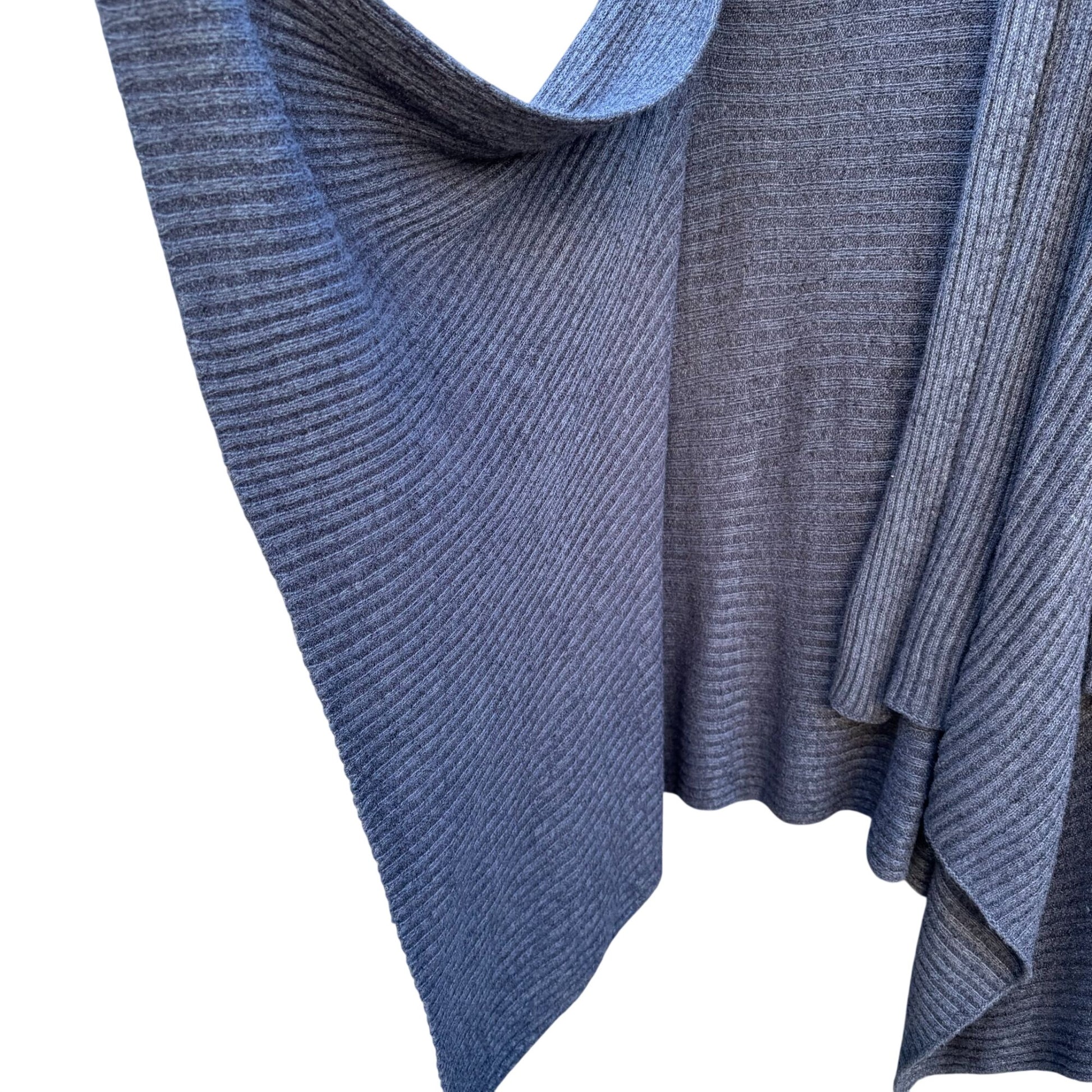 Skinnygirl Womens Draped Front Ribbed Open Front Knit Cardigan Sweater Grey S