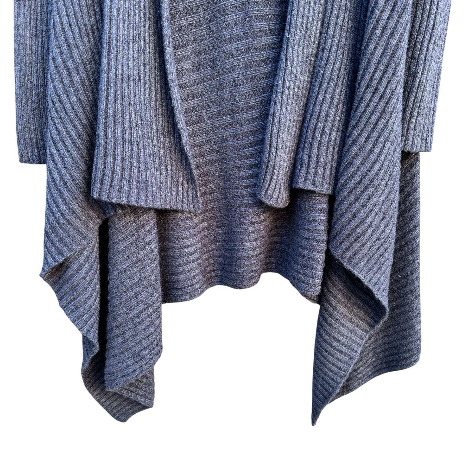 Skinnygirl Womens Draped Front Ribbed Open Front Knit Cardigan Sweater Grey S