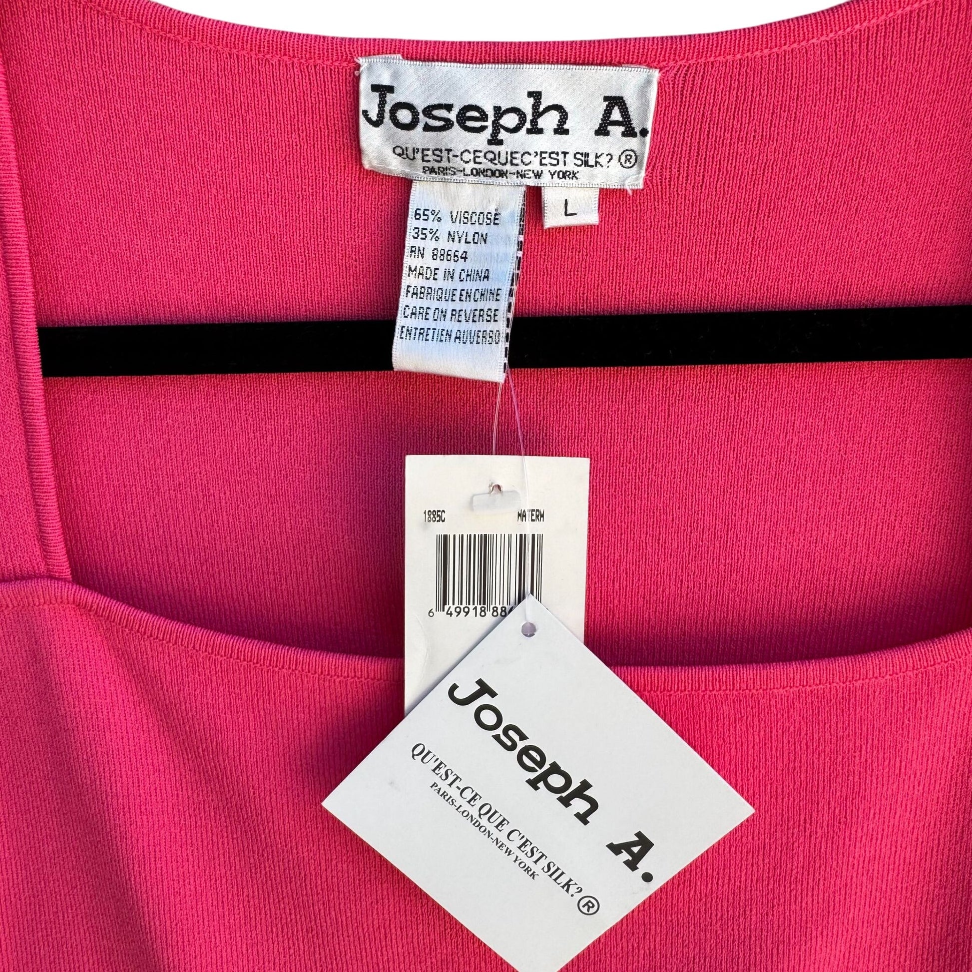 Joseph A Sleeveless Fuchsia Knit Square Neckline Sleeveless Blouse Top New L