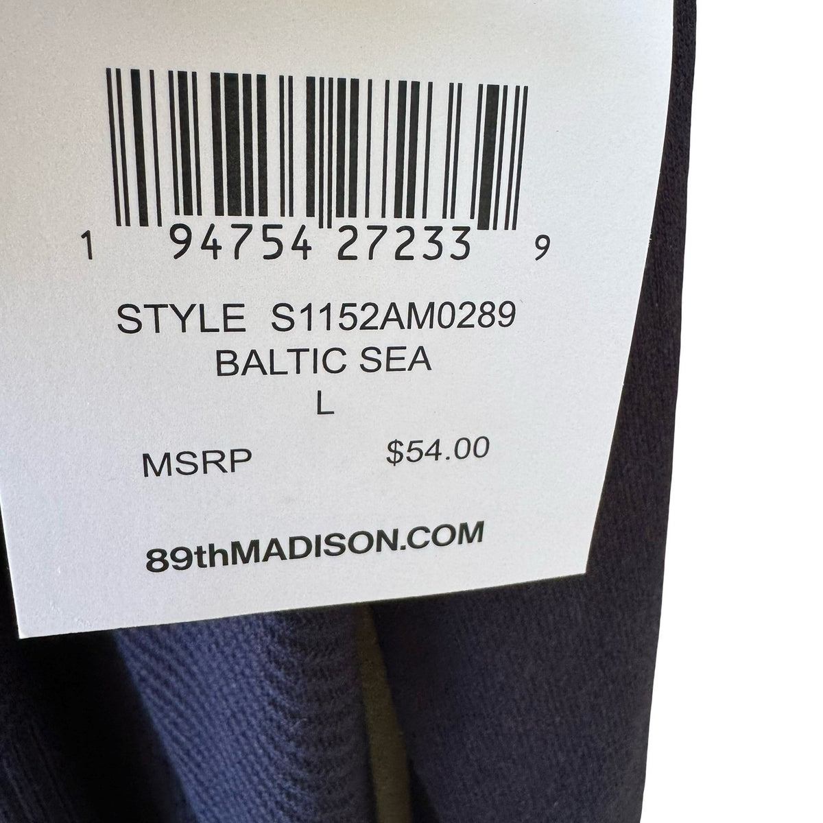 89th + Madison Minimalist Preppy Layering Ribbed Open Front Cardigan Navy L NEW