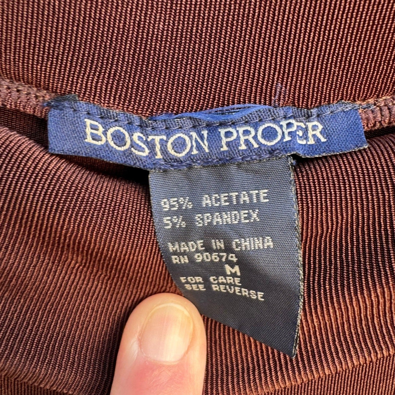 Boston Proper Vintage Brown Wide Leg Palazzo Pants High Rise Stretch Jersey Med
