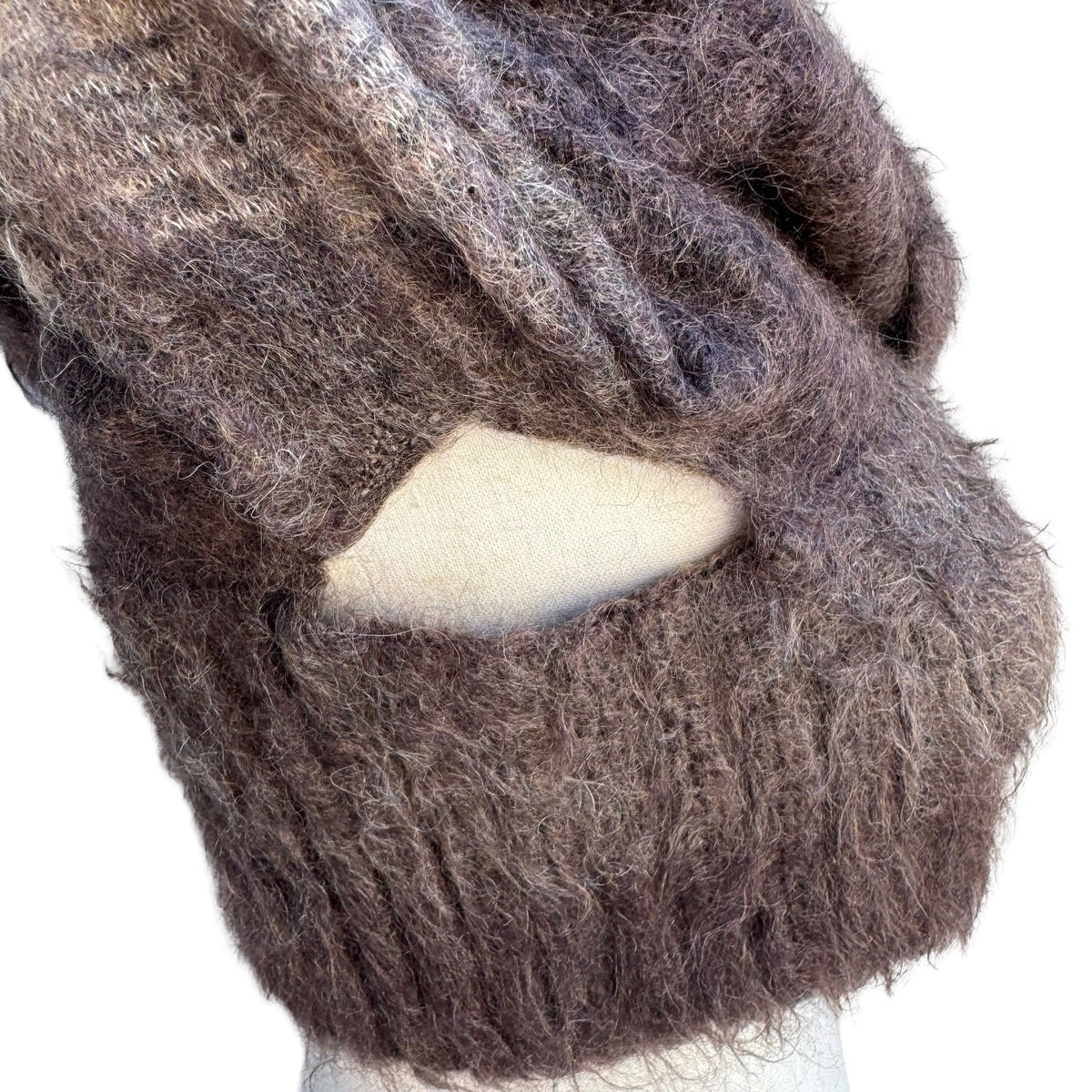 Jean Paul Gaultier Maille Vintage Ombre Fuzzy Mohair Shrug Crop Sweater Brown S