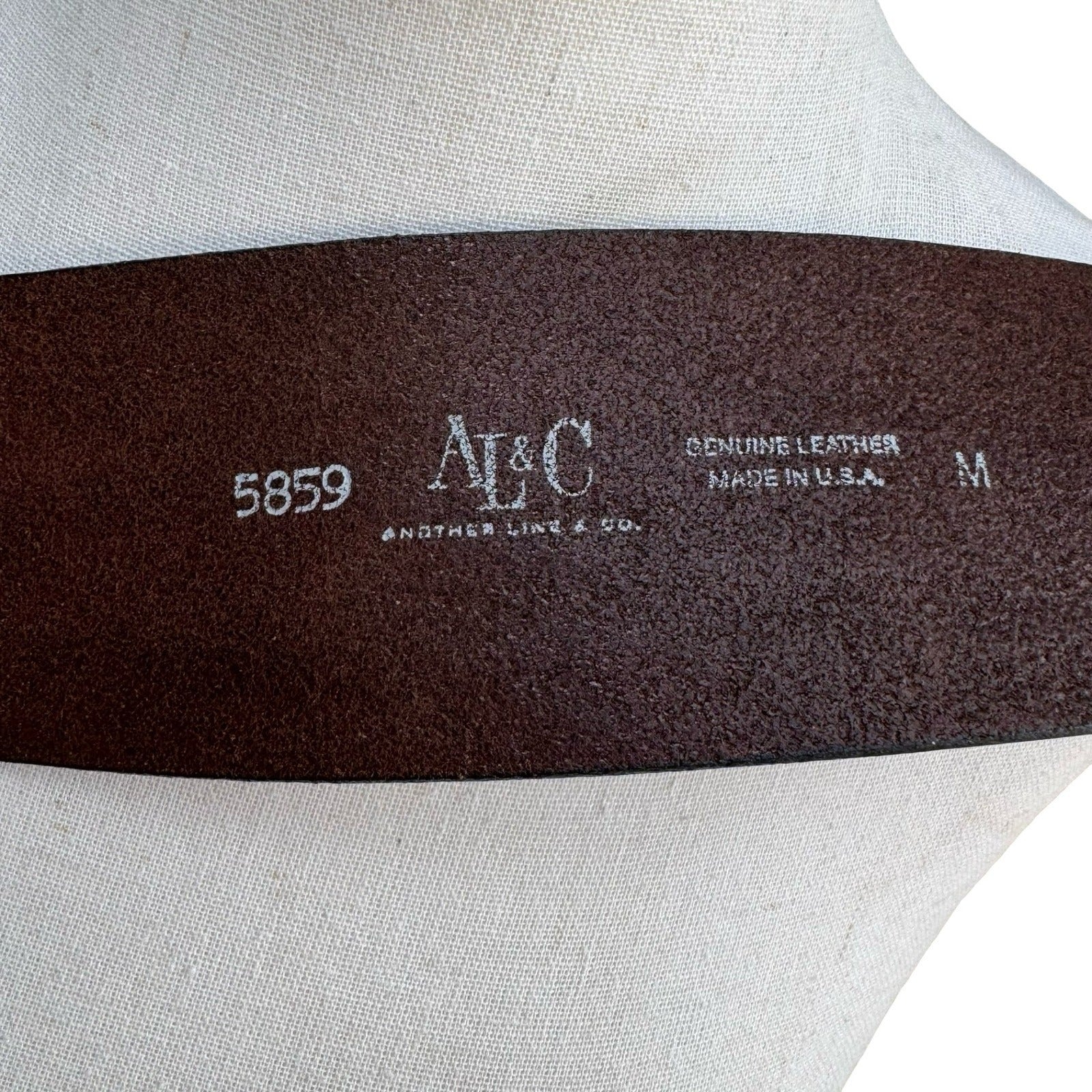 AL&C Another Line & Co Boho Western Brown Leather Wide Waist Cinch Belt 5859 M