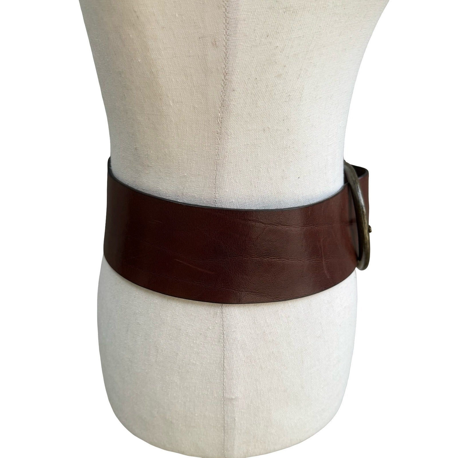 AL&C Another Line & Co Boho Western Brown Leather Wide Waist Cinch Belt 5859 M