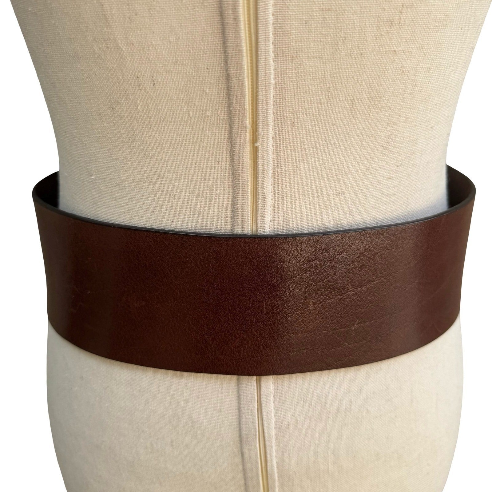 AL&C Another Line & Co Boho Western Brown Leather Wide Waist Cinch Belt 5859 M