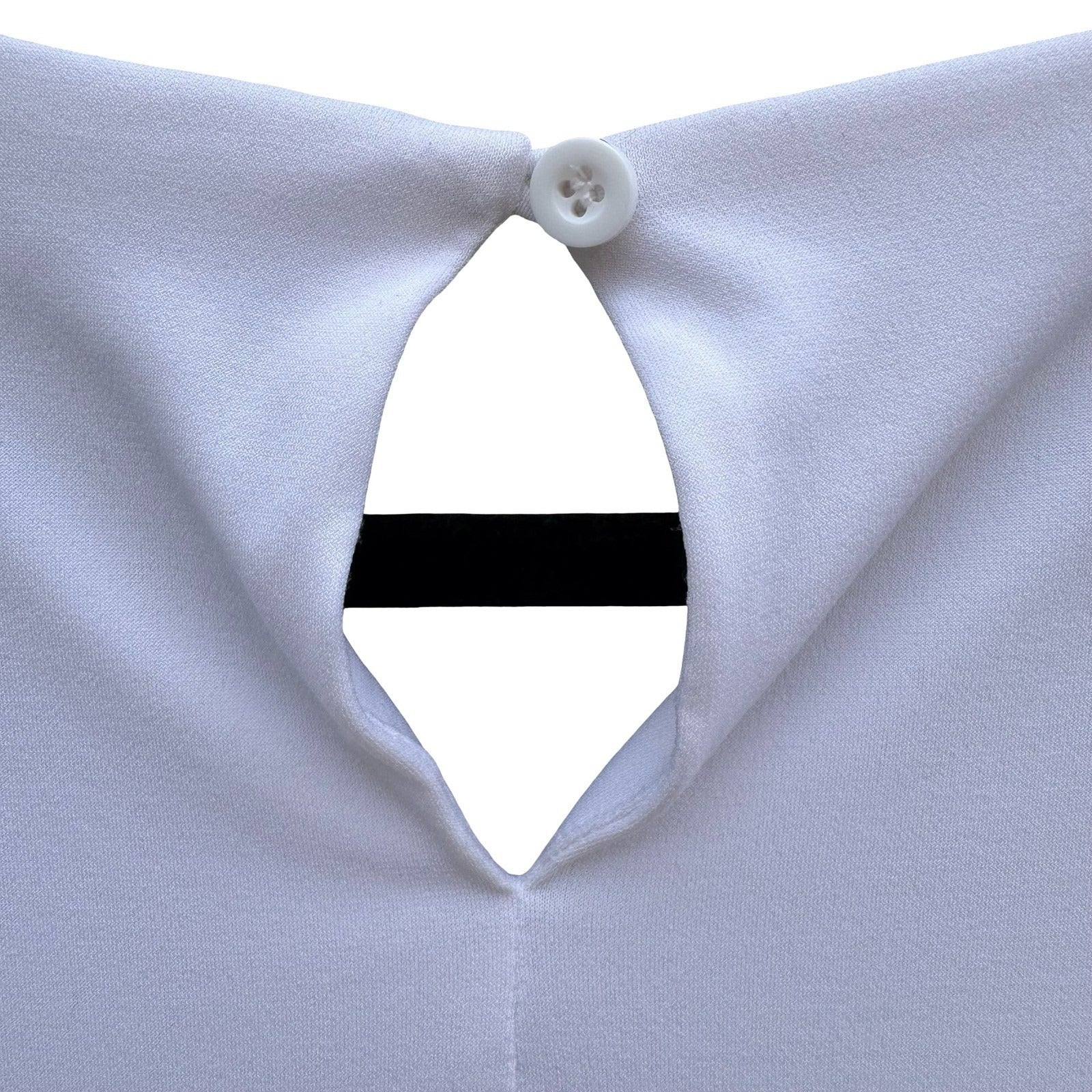 Calvin Klein White Sleeveless Pleated Scoop Neck Keyhole Back Blouse Minimalist