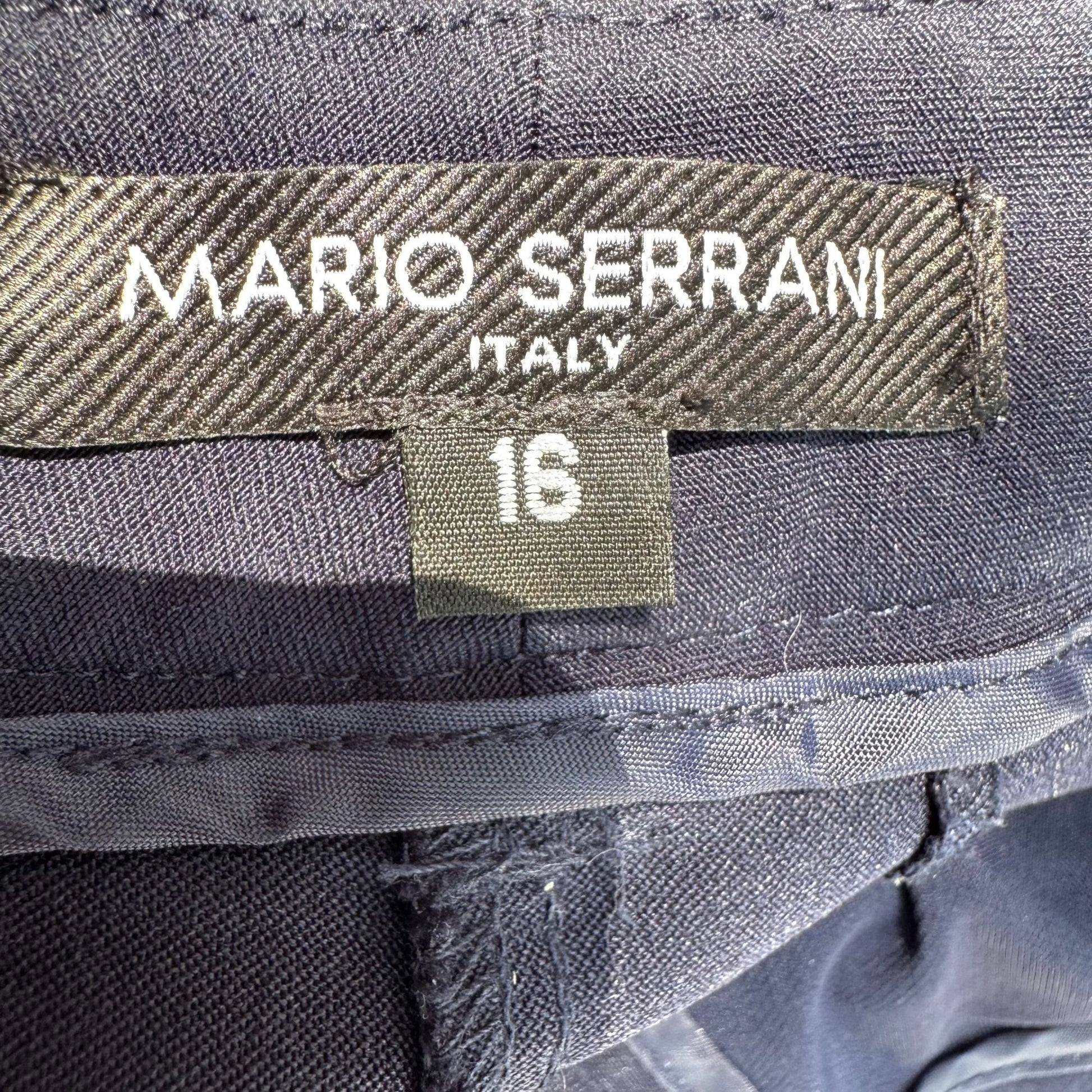 Mario Serrani Italy Womens Navy Flat Front Slash Pockets Zipper Closure Pants 16