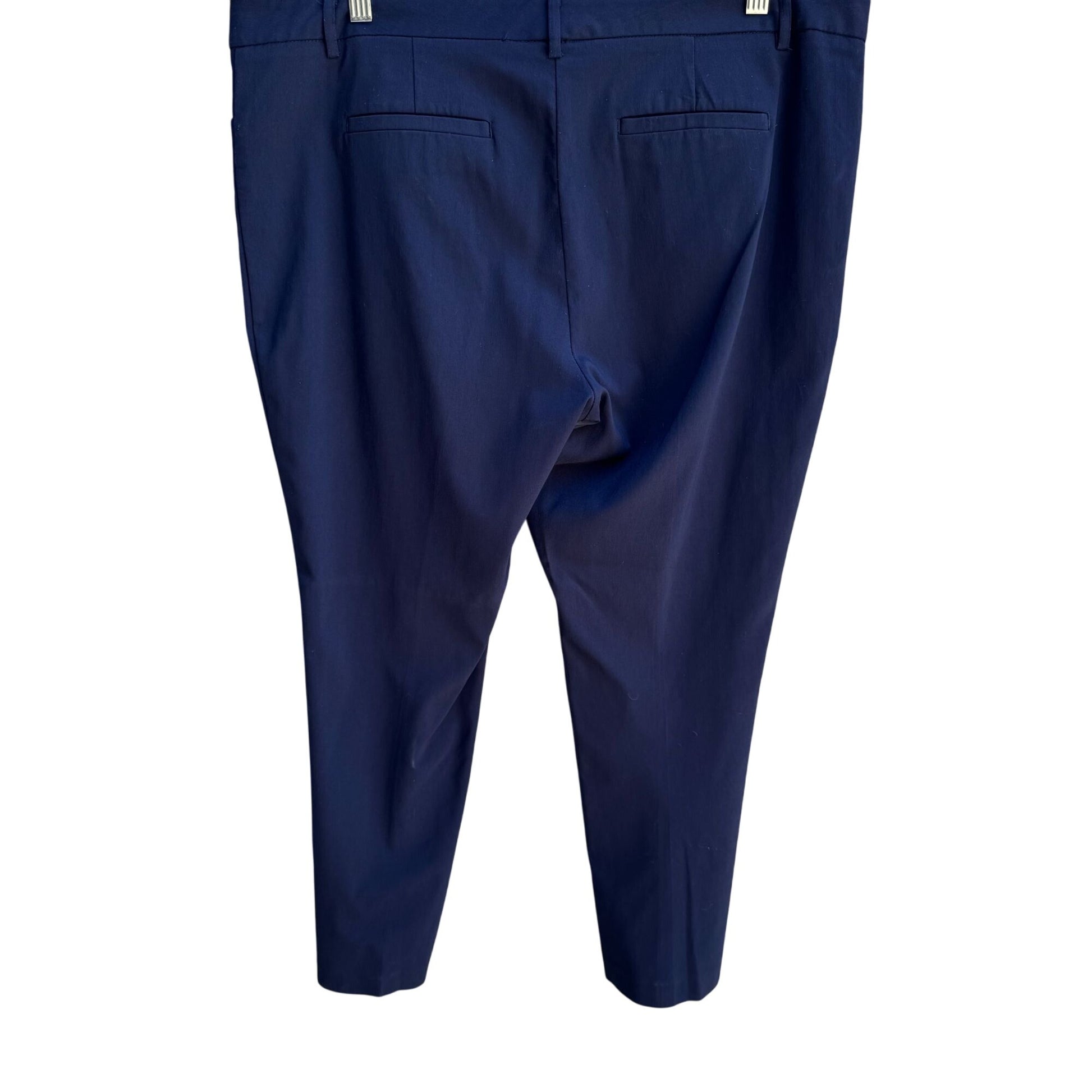 Mario Serrani Italy Womens Navy Flat Front Slash Pockets Zipper Closure Pants 16