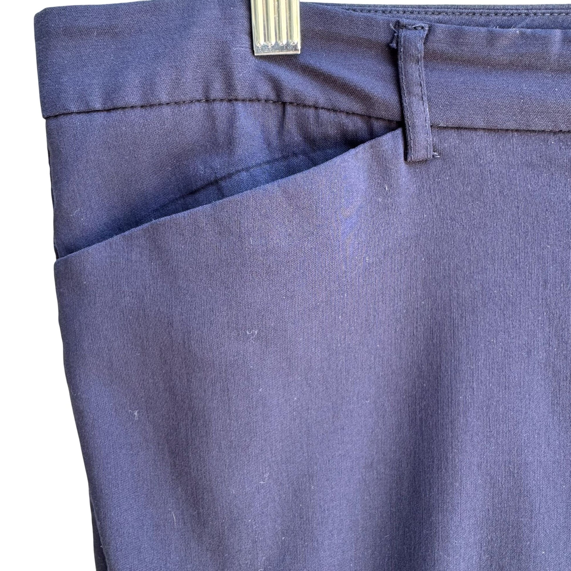 Mario Serrani Italy Womens Navy Flat Front Slash Pockets Zipper Closure Pants 16