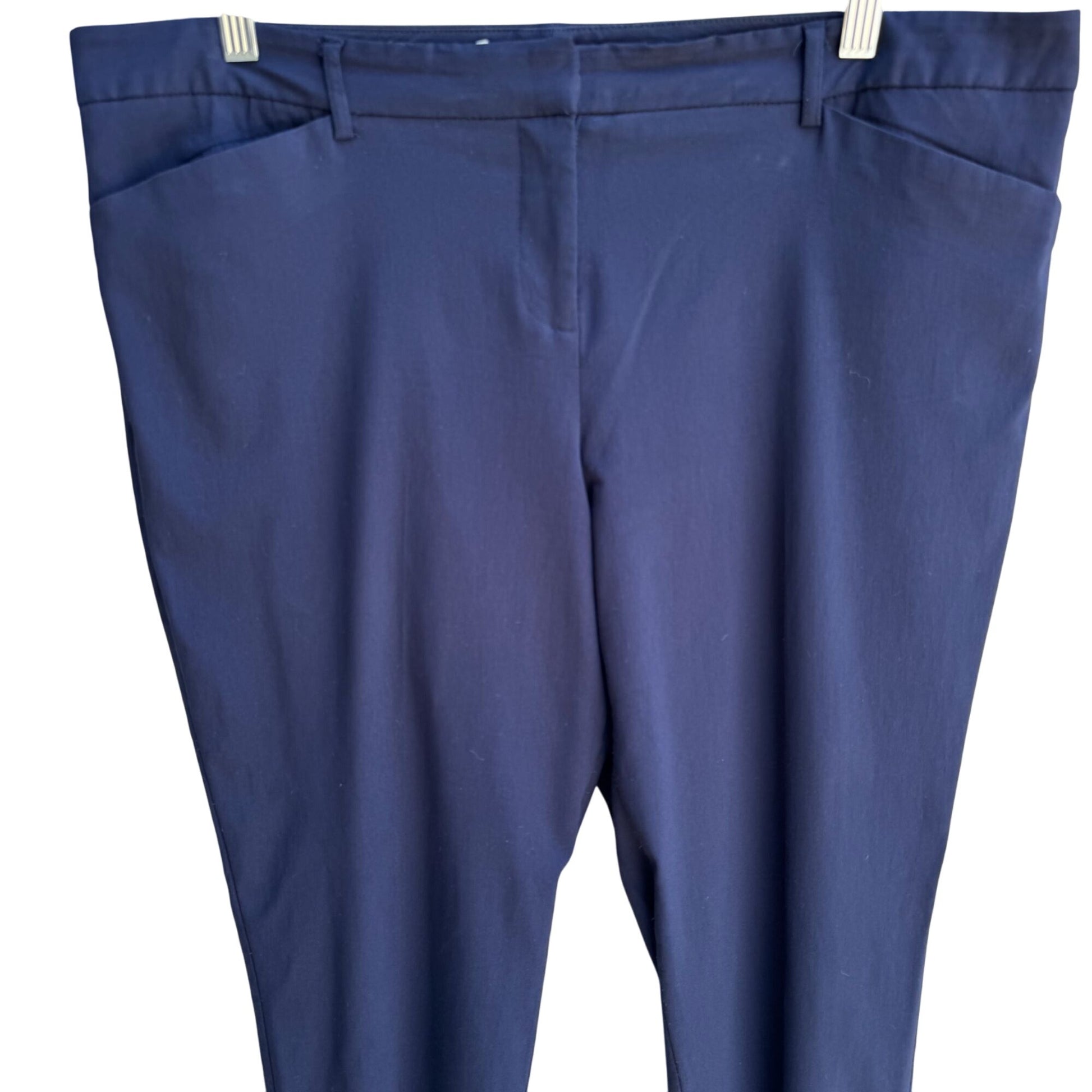 Mario Serrani Italy Womens Navy Flat Front Slash Pockets Zipper Closure Pants 16