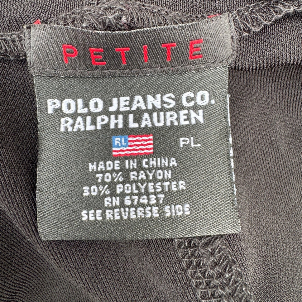 Polo Jeans Co Ralph Lauren Black Hooded Maxi Dress Zip Front PL Gorpcore Sporty