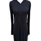 Switch Polo Jeans Co Ralph Lauren Black Hooded Maxi Dress Zip Front PL Gorpcore Sporty 3 image