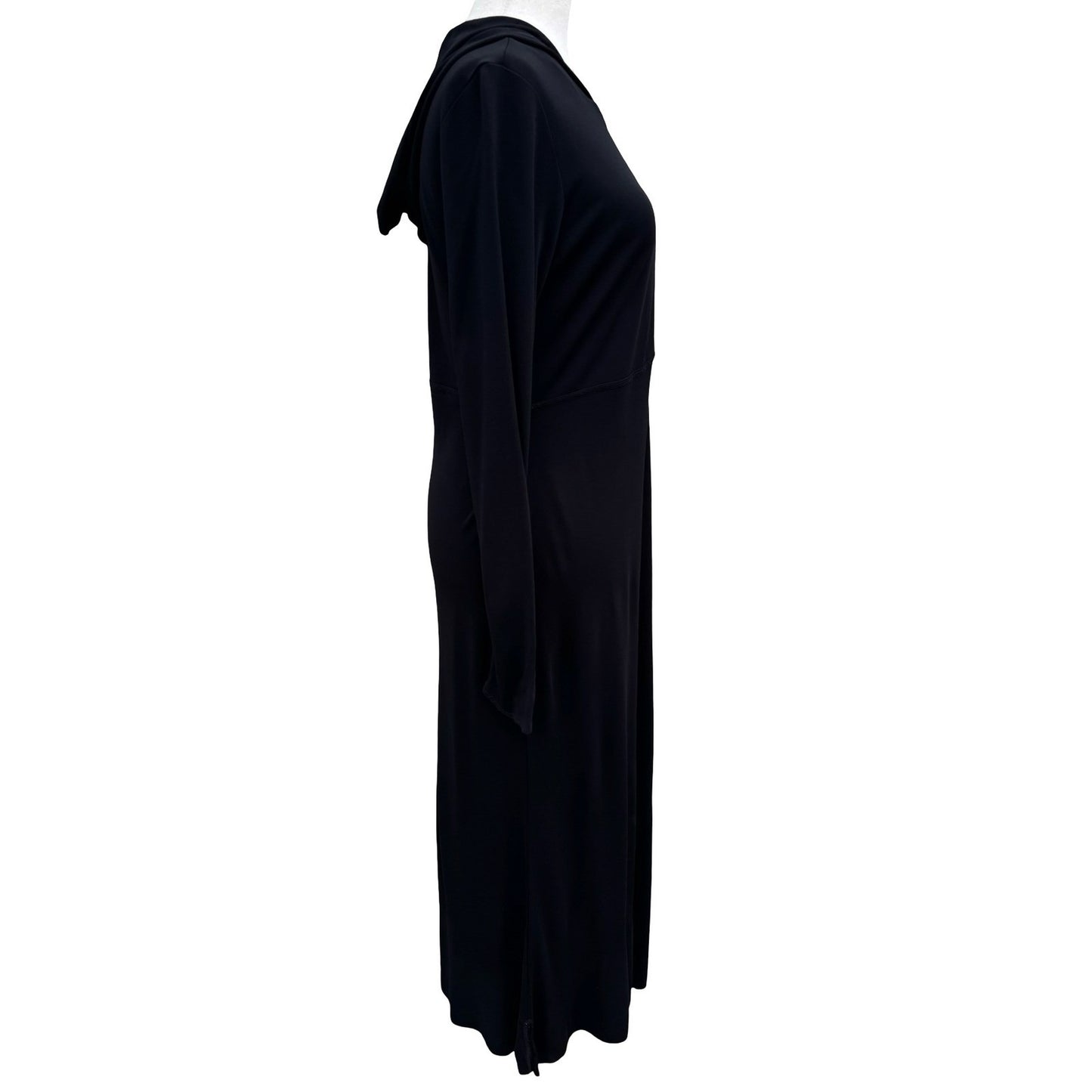 Polo Jeans Co Ralph Lauren Black Hooded Maxi Dress Zip Front PL Gorpcore Sporty