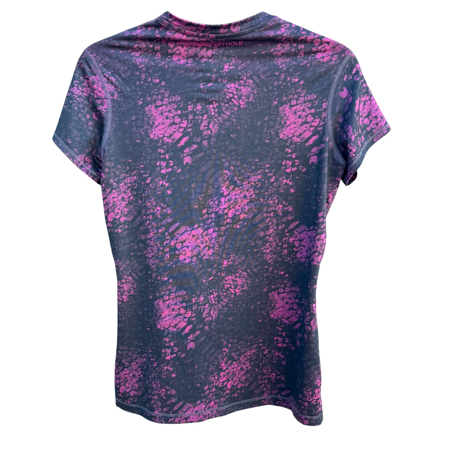 Under Armour Womens Sonic HeatGear Fitted Workout Athletic T-Shirt Pink Black S