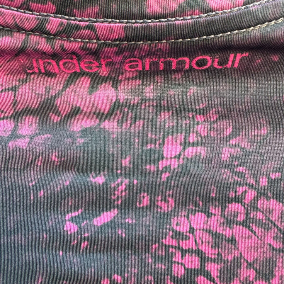 Under Armour Womens Sonic HeatGear Fitted Workout Athletic T-Shirt Pink Black S