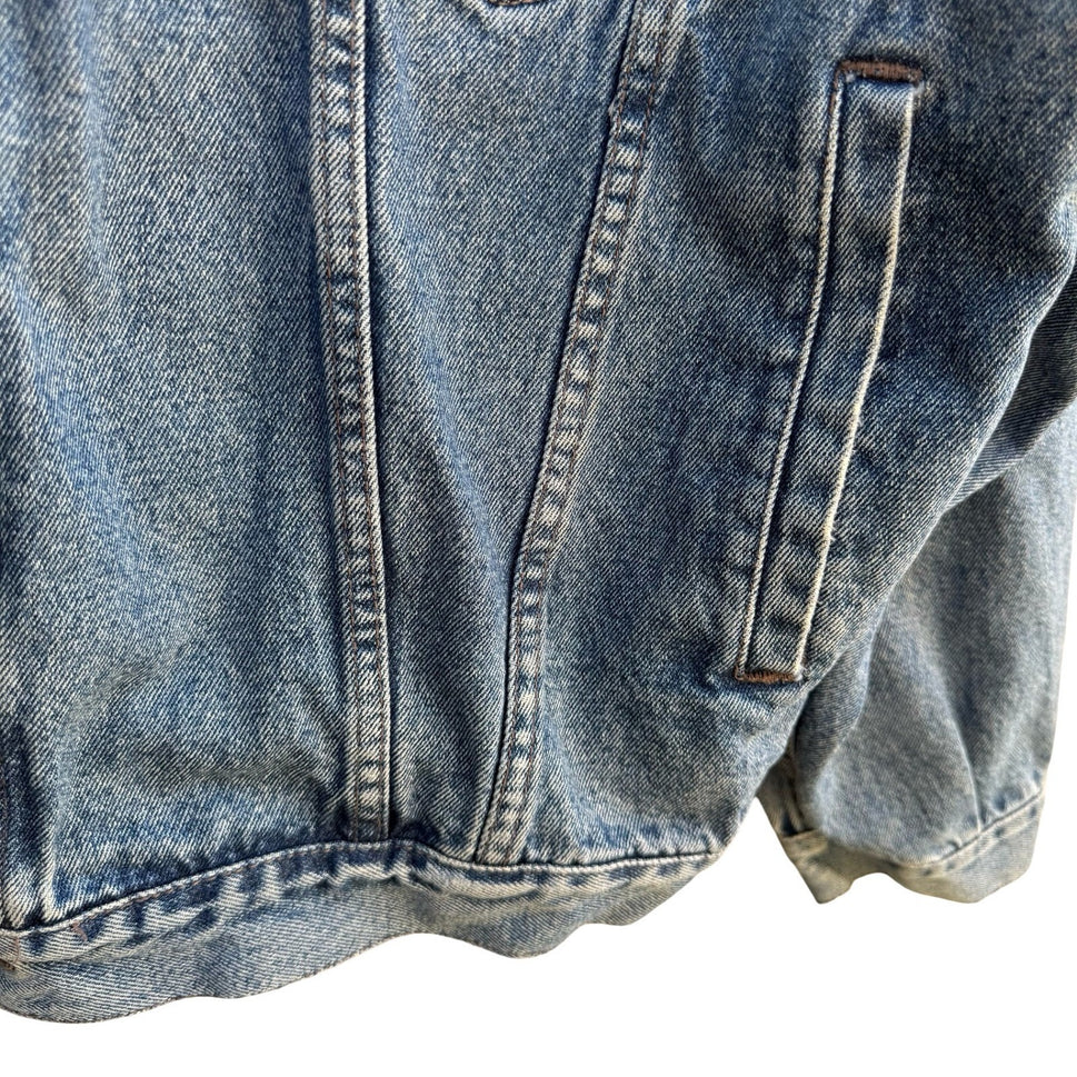 Bugle Boy Millennium Series Vintage 90s Y2K Grunge Denim Trucker Jacket Mens L