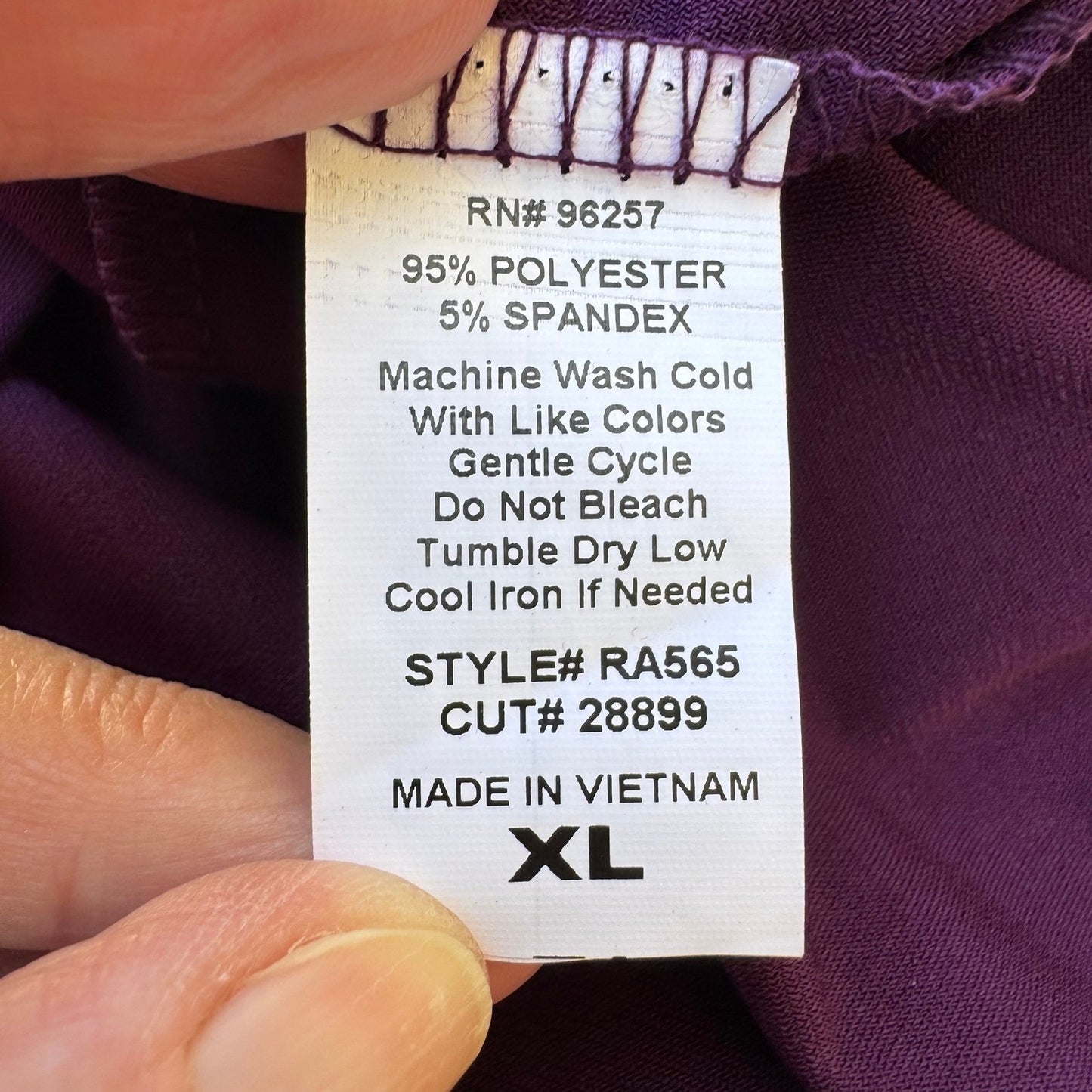 PerSeption Minimalist Professional Jewel Purple Sleeveless Henley Blouse XL NEW