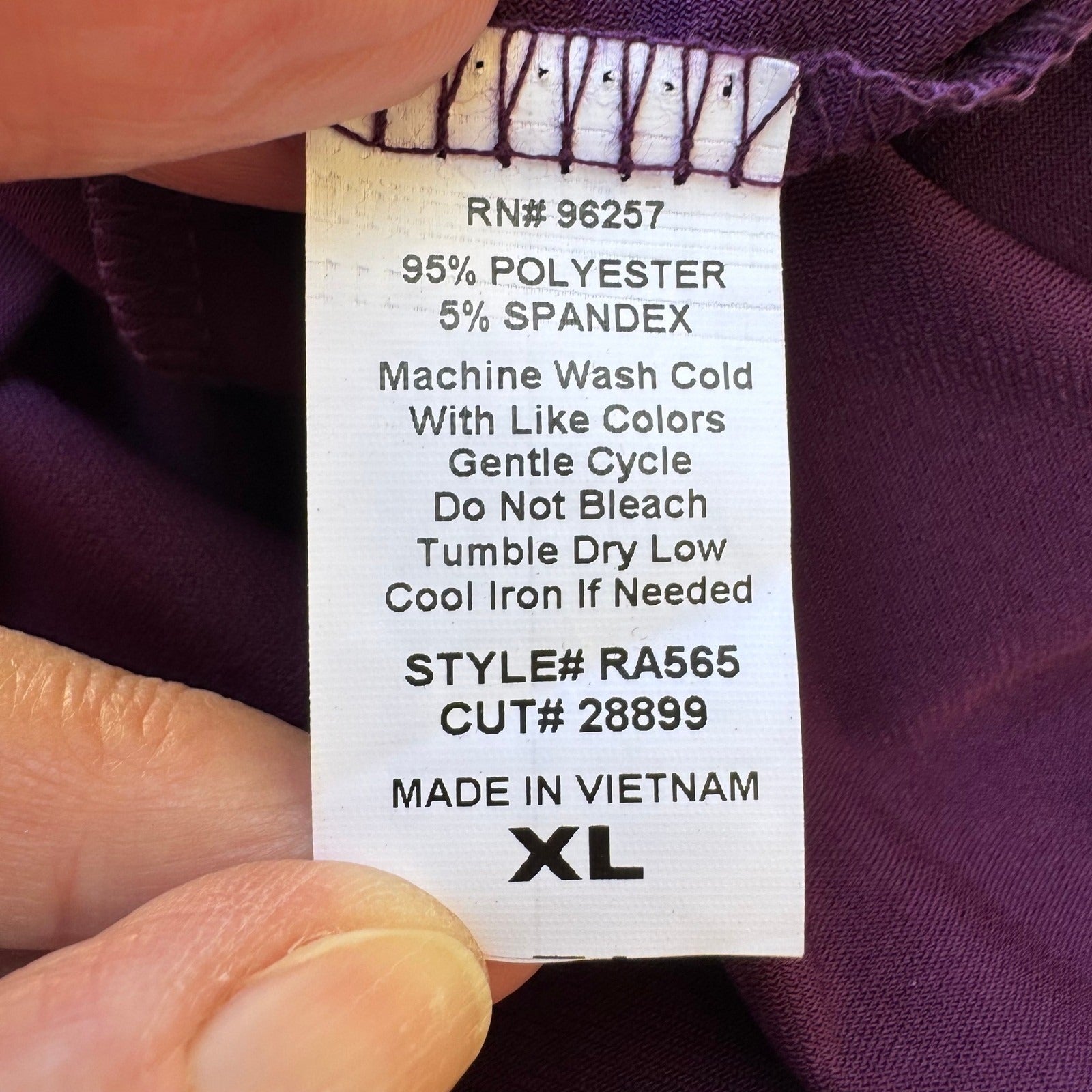 PerSeption Minimalist Professional Jewel Purple Sleeveless Henley Blouse XL NEW