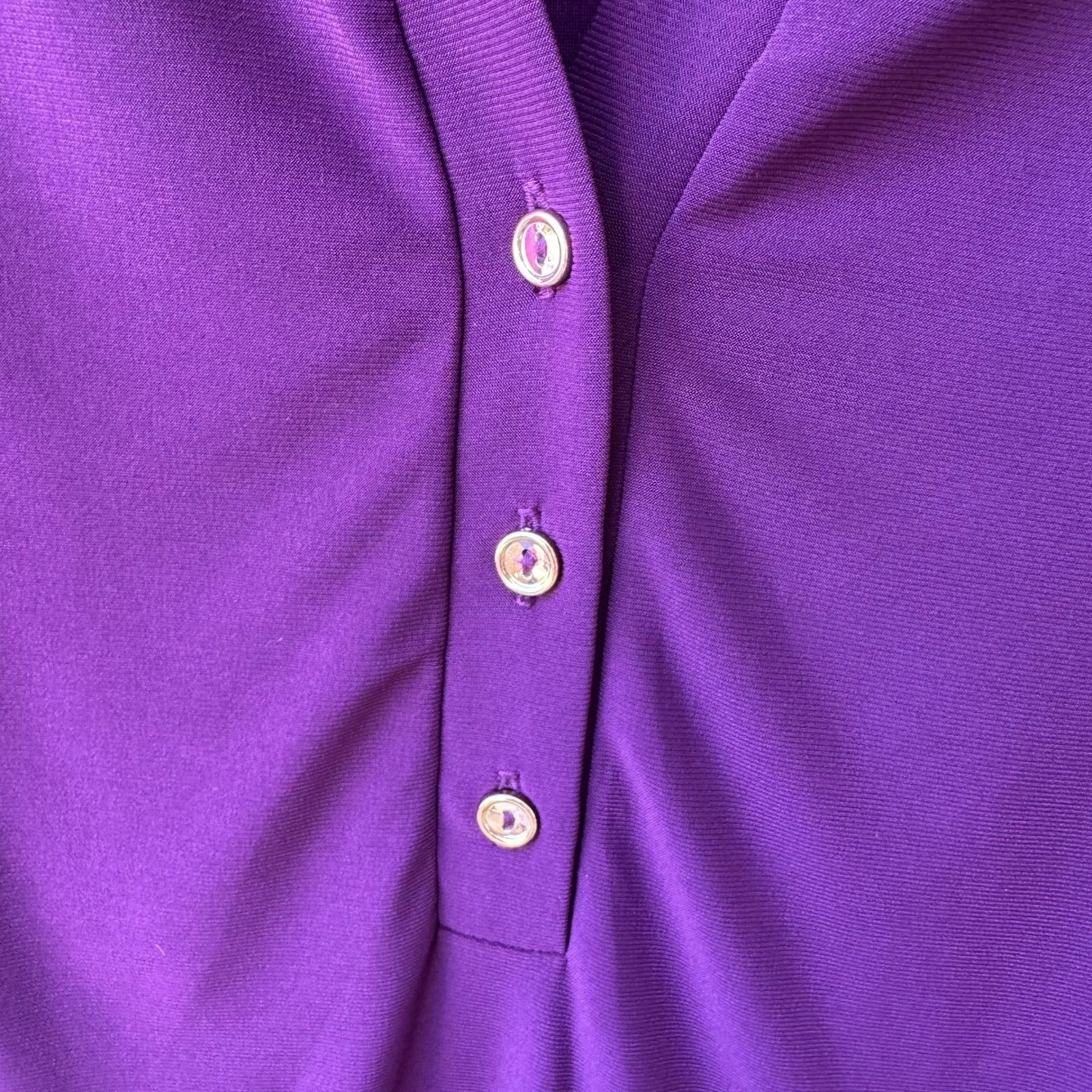 PerSeption Minimalist Professional Jewel Purple Sleeveless Henley Blouse XL NEW