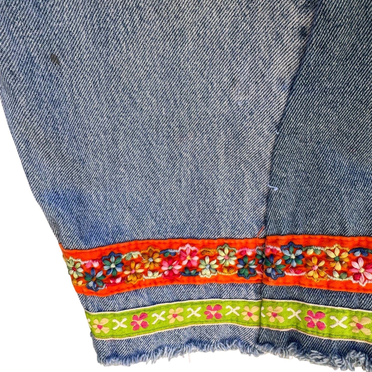 Levis Vintage Womens 550 Orange Tab Flare Wide Leg Embroidered Hem Jeans 30x33